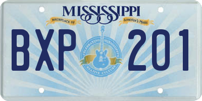 MS license plate BXP201