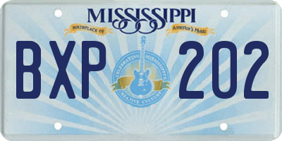 MS license plate BXP202