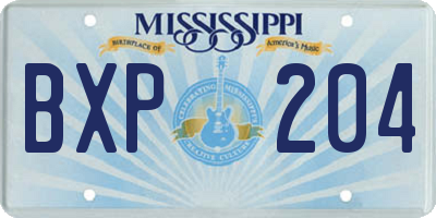 MS license plate BXP204