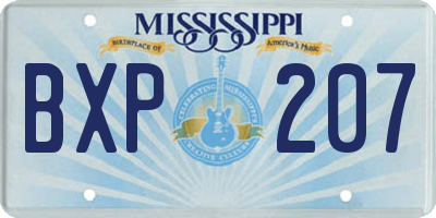 MS license plate BXP207