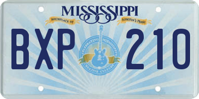 MS license plate BXP210