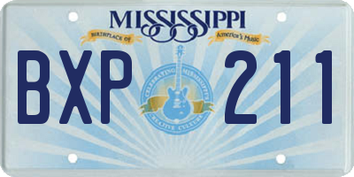 MS license plate BXP211