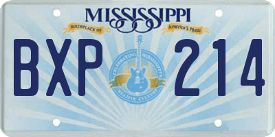 MS license plate BXP214