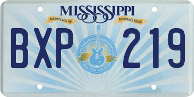 MS license plate BXP219