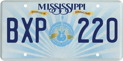 MS license plate BXP220