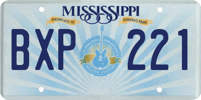 MS license plate BXP221