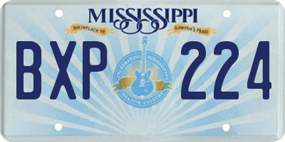 MS license plate BXP224