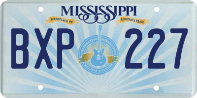 MS license plate BXP227