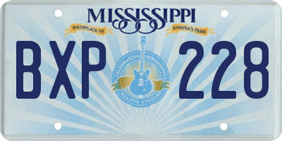 MS license plate BXP228