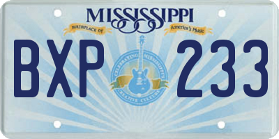 MS license plate BXP233
