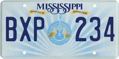 MS license plate BXP234