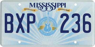 MS license plate BXP236