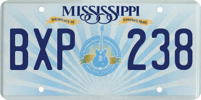 MS license plate BXP238