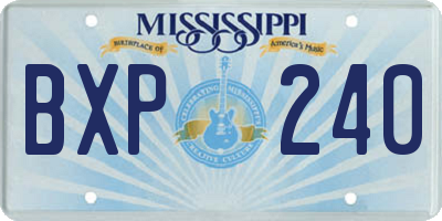 MS license plate BXP240