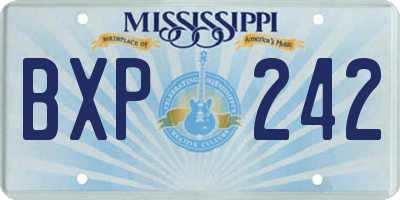 MS license plate BXP242
