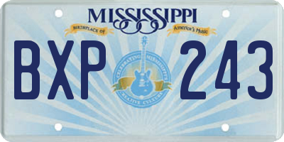 MS license plate BXP243