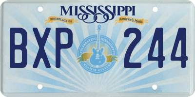 MS license plate BXP244