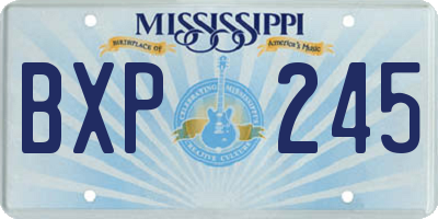 MS license plate BXP245