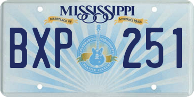MS license plate BXP251