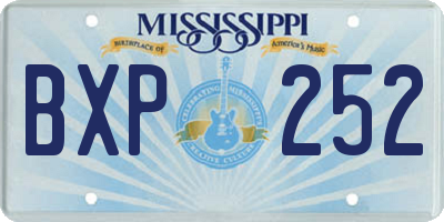 MS license plate BXP252