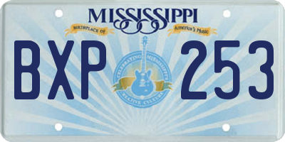 MS license plate BXP253