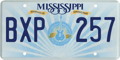 MS license plate BXP257