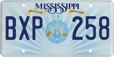 MS license plate BXP258