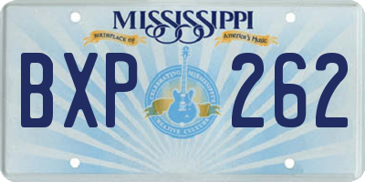MS license plate BXP262