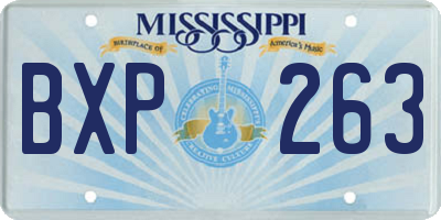 MS license plate BXP263