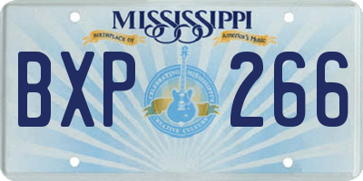 MS license plate BXP266