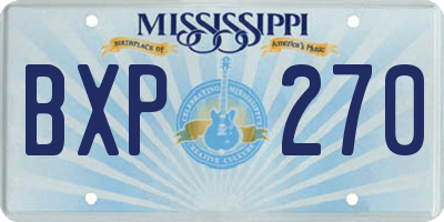 MS license plate BXP270