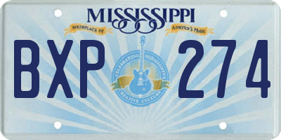 MS license plate BXP274