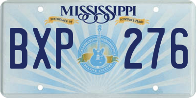 MS license plate BXP276
