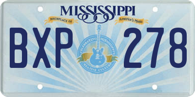 MS license plate BXP278