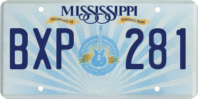 MS license plate BXP281