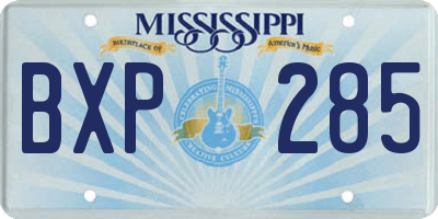 MS license plate BXP285