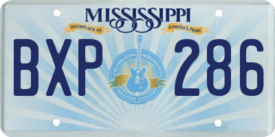 MS license plate BXP286