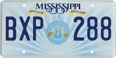 MS license plate BXP288