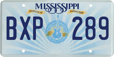 MS license plate BXP289