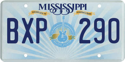 MS license plate BXP290