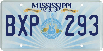 MS license plate BXP293