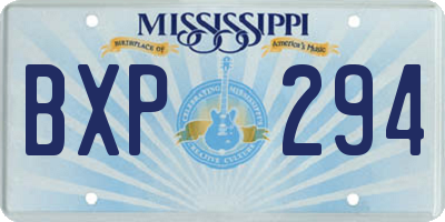 MS license plate BXP294