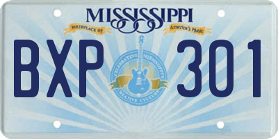 MS license plate BXP301