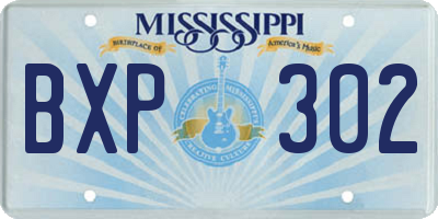 MS license plate BXP302