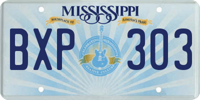 MS license plate BXP303