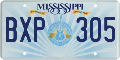 MS license plate BXP305