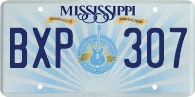 MS license plate BXP307