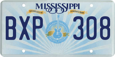 MS license plate BXP308