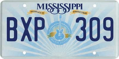 MS license plate BXP309