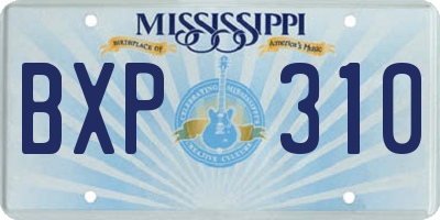 MS license plate BXP310